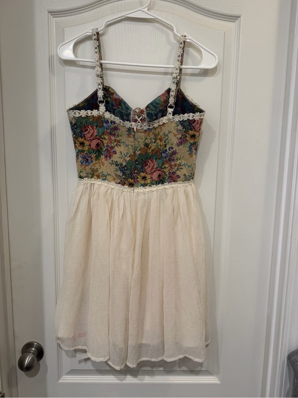 Cider Floral Bodice Cream Skirt Dress
